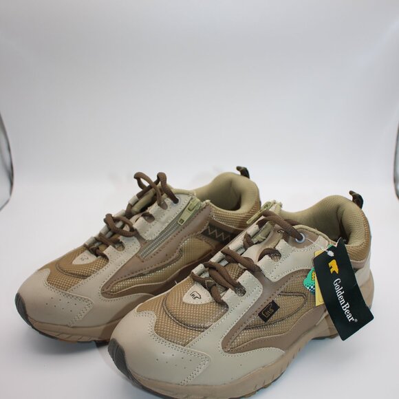 Golden Bear Zipper / Lace Sneakers, Tan, Size 25 JP / Size 9 US - Picture 3 of 9